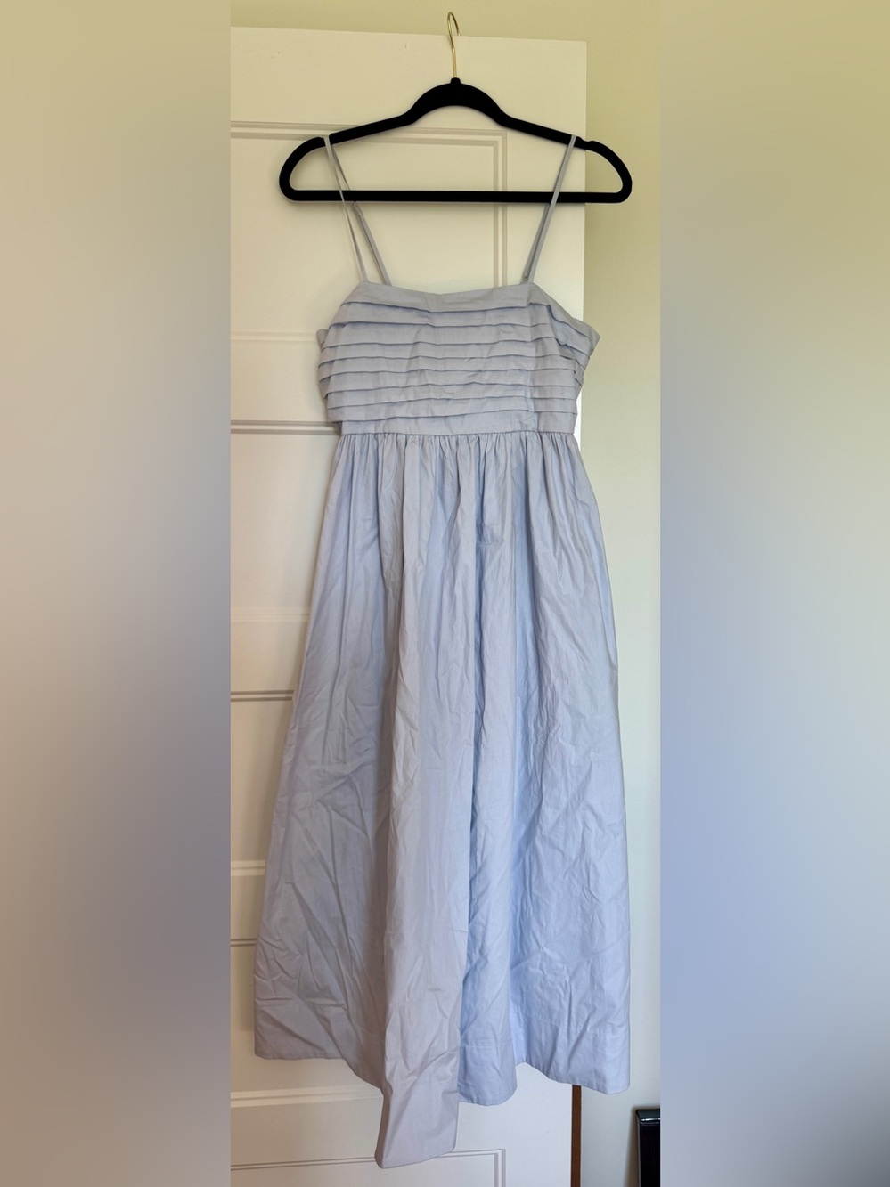 TCEC Women’s Smocked Boutique Bodice Midi Dress - Sky Blue - Size Small